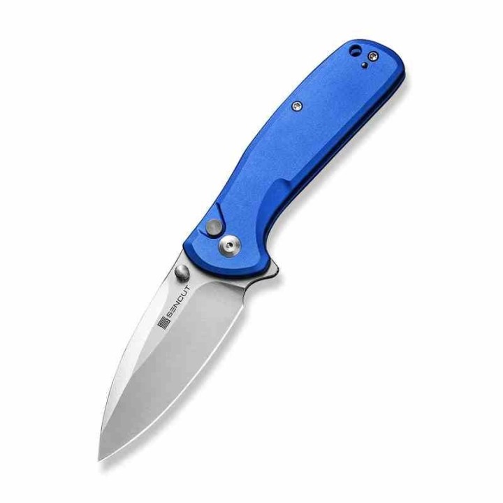 Couteau Sencut ArcBlast Blue Lame Acier 9Cr18MoV Satin Manche Alu Button Lock IKBS Clip S22043B3 - Livraison Gratuite