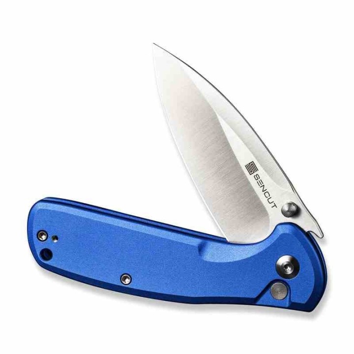 Couteau Sencut ArcBlast Blue Lame Acier 9Cr18MoV Satin Manche Alu Button Lock IKBS Clip S22043B3 - Livraison Gratuite