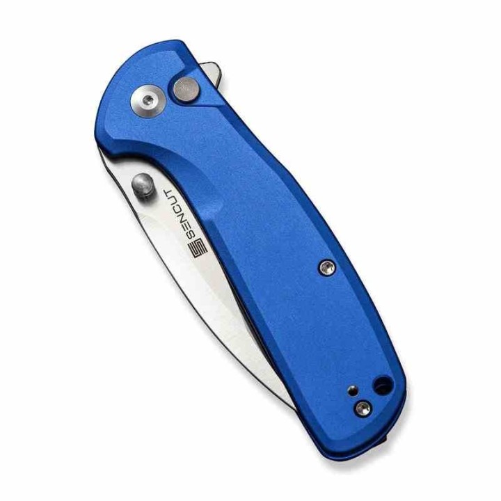 Couteau Sencut ArcBlast Blue Lame Acier 9Cr18MoV Satin Manche Alu Button Lock IKBS Clip S22043B3 - Livraison Gratuite