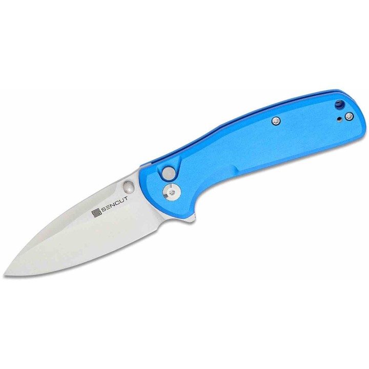 Couteau Sencut ArcBlast Blue Lame Acier 9Cr18MoV Satin Manche Alu Button Lock IKBS Clip S22043B3 - Livraison Gratuite