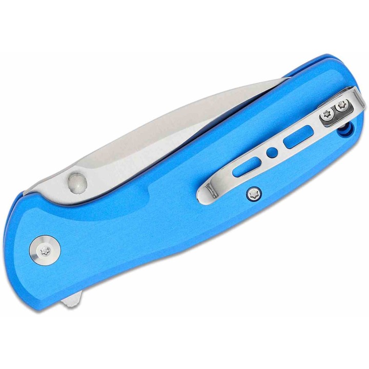 Couteau Sencut ArcBlast Blue Lame Acier 9Cr18MoV Satin Manche Alu Button Lock IKBS Clip S22043B3 - Livraison Gratuite