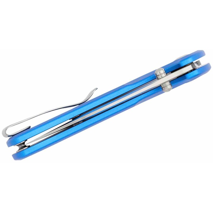 Couteau Sencut ArcBlast Blue Lame Acier 9Cr18MoV Satin Manche Alu Button Lock IKBS Clip S22043B3 - Livraison Gratuite