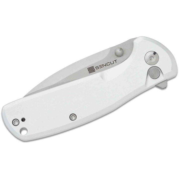 Couteau Sencut ArcBlast Silver Lame Acier 9Cr18MoV Satin Manche Alu Button Lock IKBS Clip S22043B2 - Livraison Gratuite