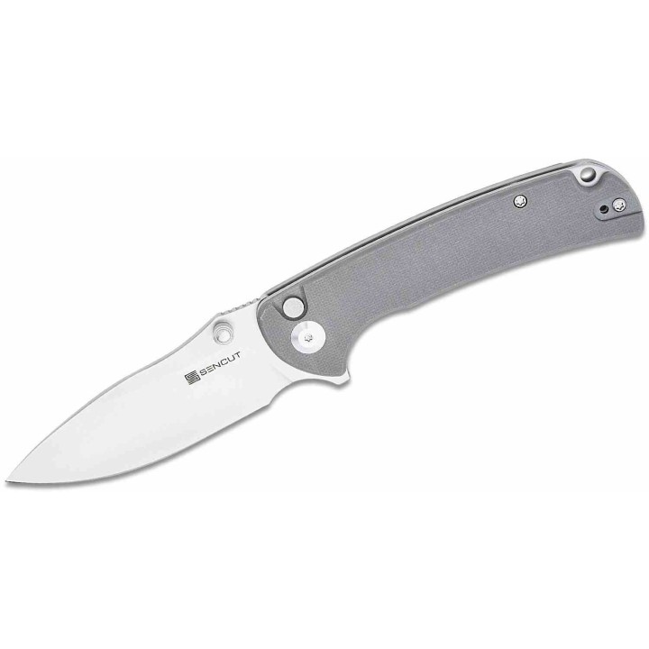 Couteau Sencut Pulsewave Gray Lame Acier 9Cr18MoV Satin Manche G10 Button Lock IKBS Clip S230322 - Livraison Gratuite