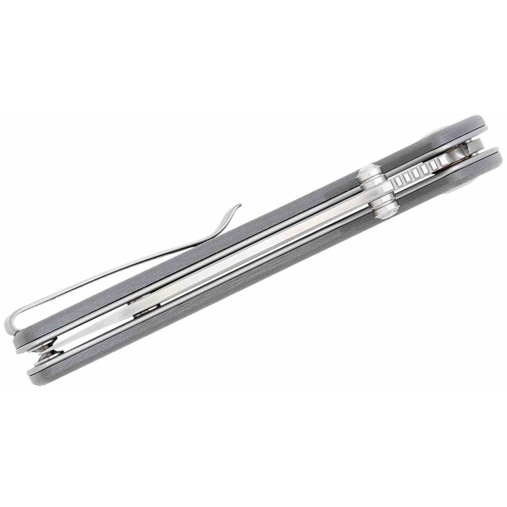 Couteau Sencut Pulsewave Gray Lame Acier 9Cr18MoV Satin Manche G10 Button Lock IKBS Clip S230322 - Livraison Gratuite