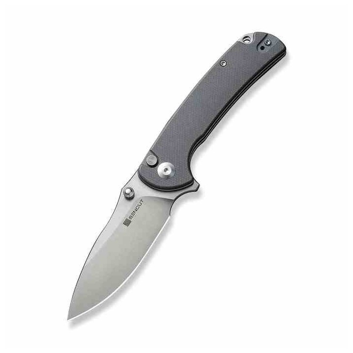 Couteau Sencut Pulsewave Gray Lame Acier 9Cr18MoV Satin Manche G10 Button Lock IKBS Clip S230322 - Livraison Gratuite