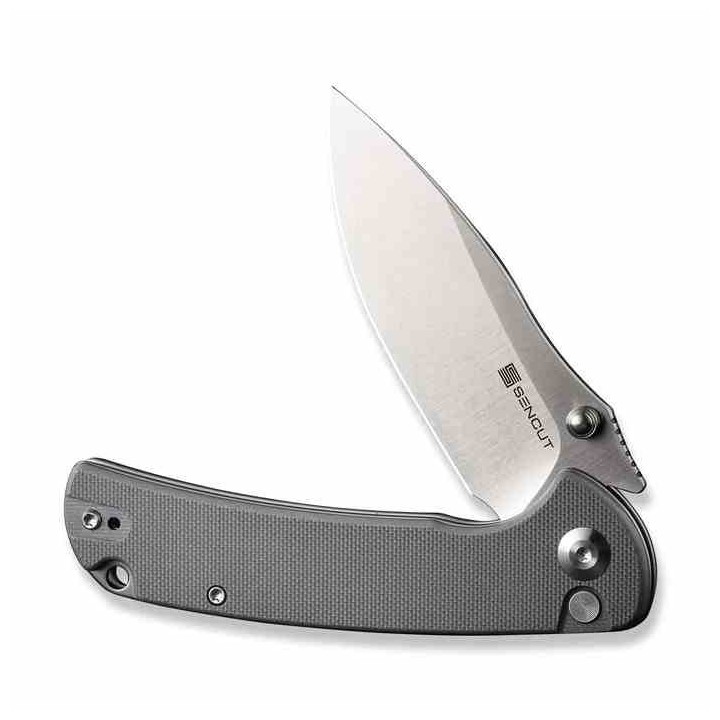 Couteau Sencut Pulsewave Gray Lame Acier 9Cr18MoV Satin Manche G10 Button Lock IKBS Clip S230322 - Livraison Gratuite