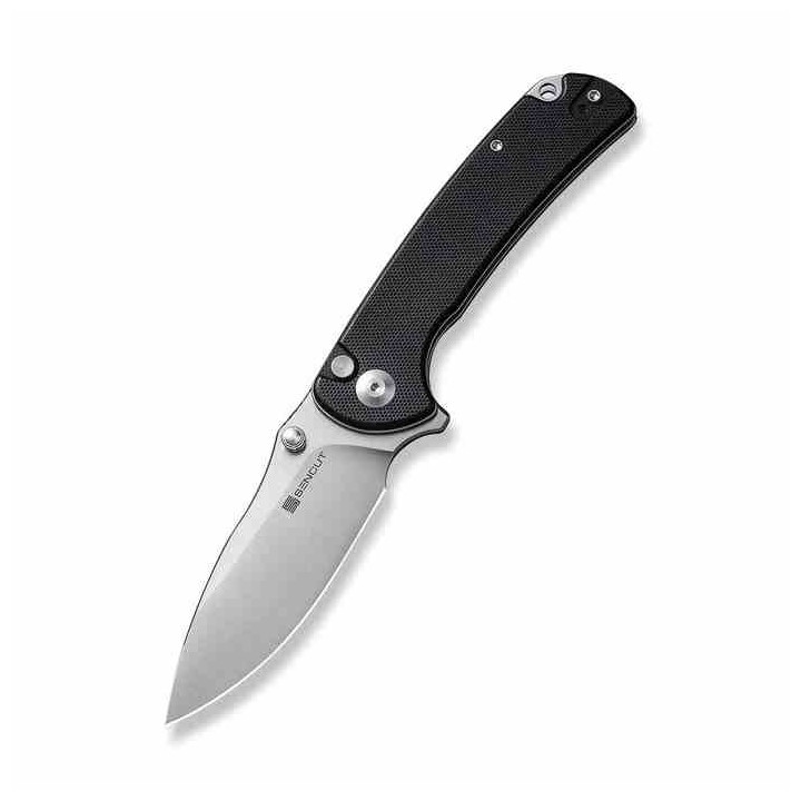 Couteau Sencut Pulsewave Black Lame Acier 9Cr18MoV Satin Manche G10 Button Lock IKBS Clip S230321 - Livraison Gratuite