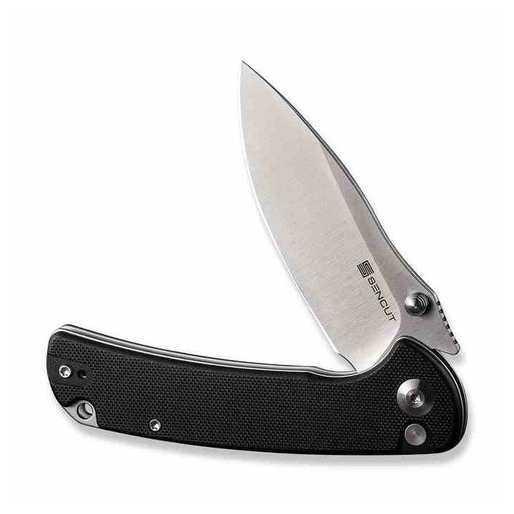 Couteau Sencut Pulsewave Black Lame Acier 9Cr18MoV Satin Manche G10 Button Lock IKBS Clip S230321 - Livraison Gratuite