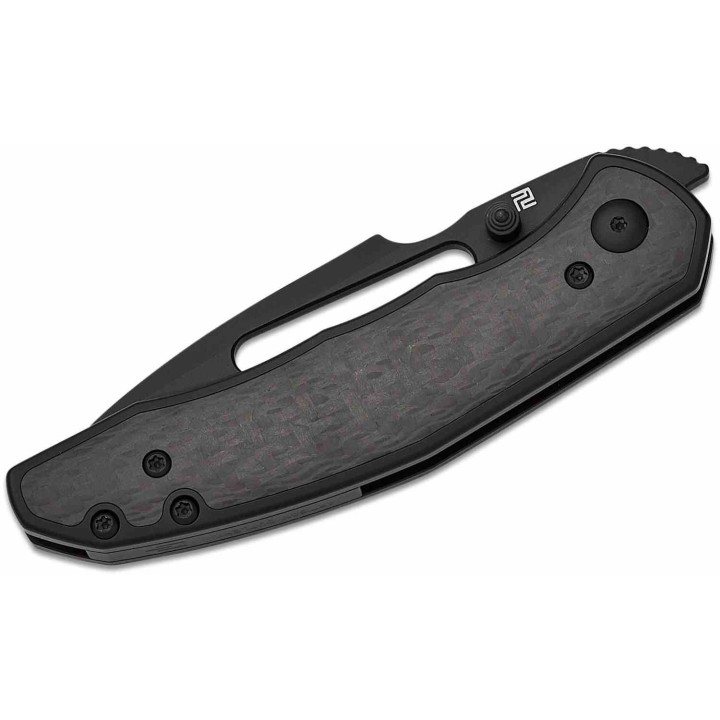 Couteau ArtisanCutlery Boa Black Manche Titane/Fibre Carbone Lame Acier S35VN Black IKBS ATZ1862GCF - Livraison Gratuite