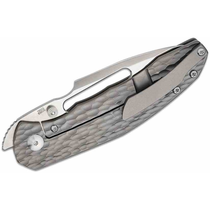 Couteau ArtisanCutlery Boa Gray Manche Titane Lame Acier S35VN Sand Polished IKBS ATZ1862GFGY - Livraison Gratuite