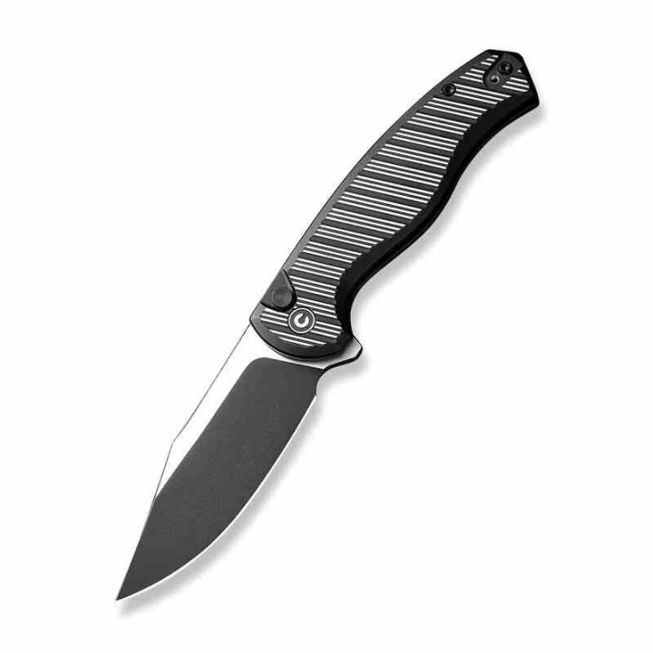 Couteau CIVIVI Stormhowl Black Lame Acier Nitro-V 2 Tons Manche Alum IKBS Button Lock Clip CIVC23040B1 - Livraison Gratuite