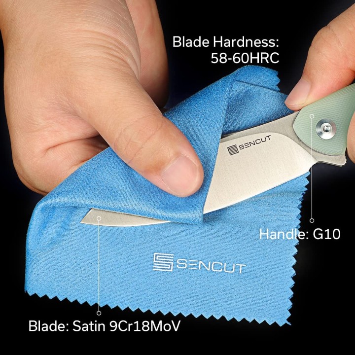 Couteau SENCUT San Angelo Jade Manche G10 Lame Acier 9Cr18MoV IKBS S210032 - Livraison Gratuite
