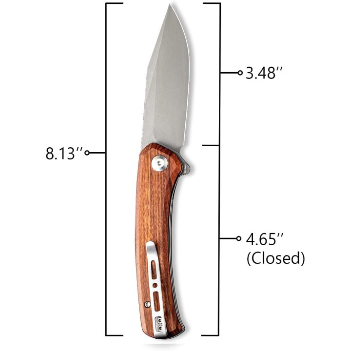 Couteau SENCUT Snap Cuiburtia Manche Wood Lame Acier 9Cr18MOB IKBS Linerlock CLip SA05DV1 - Livraison Gratuite