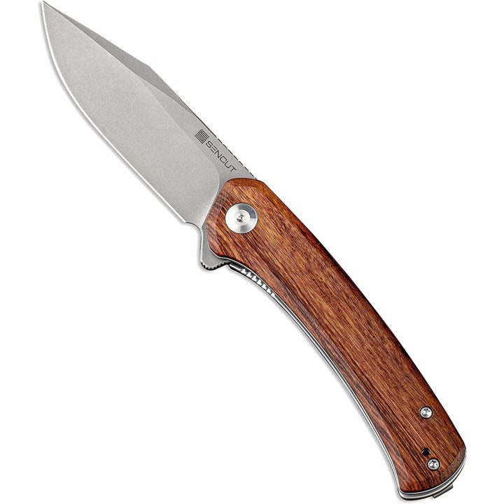 Couteau SENCUT Snap Cuiburtia Manche Wood Lame Acier 9Cr18MOB IKBS Linerlock CLip SA05DV1 - Livraison Gratuite
