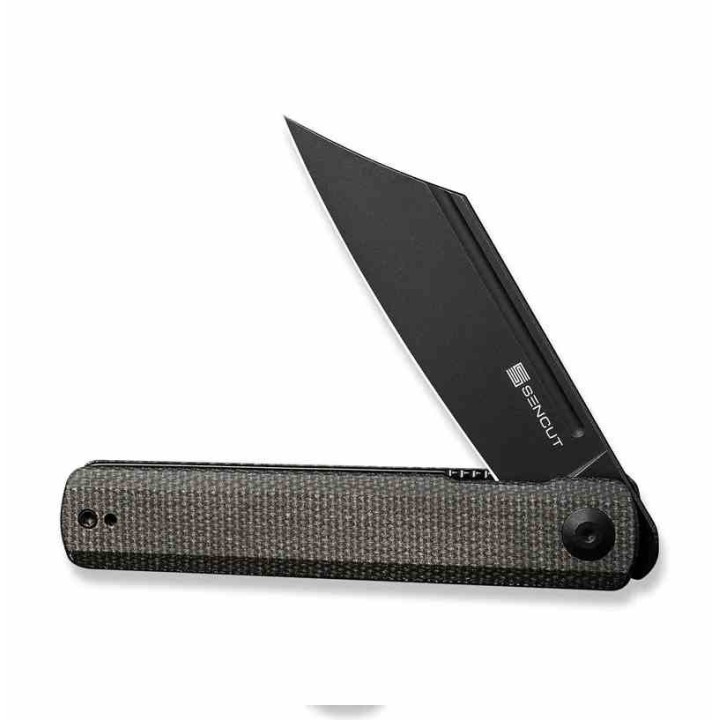 Couteau Sencut Bronte Front Green Manche Micarta Lame Acier 9Cr18MoV IKBS Linerlock Clip SA08F - Livraison Gratuite