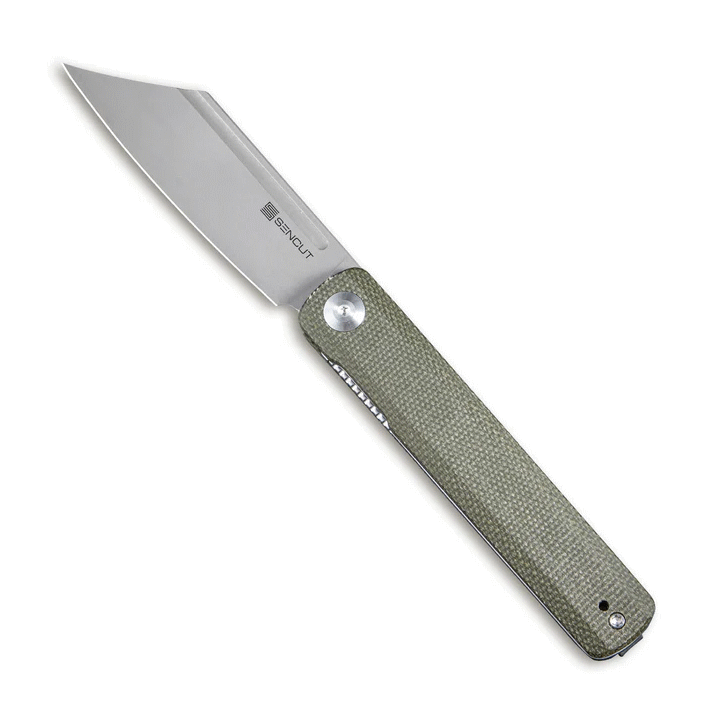 Couteau Sencut Bronte Front Green Manche Micarta Lame Acier 9Cr18MoV Manche IKBS Linerlock Clip SA08B - Livraison Gratuite