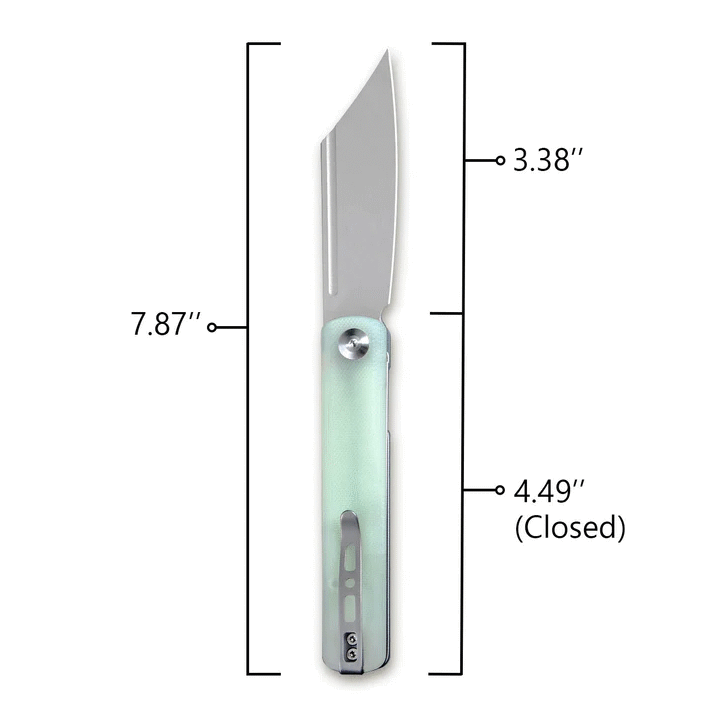 Couteau Sencut Bronte Front Jade Manche G10 Lame Acier 9Cr18MoV IKBS Linerlock Clip SA08C - Livraison Gratuite