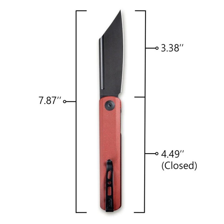 Couteau Sencut Bronte Front Burgundy Manche G10 Lame Acier 9Cr18MoV IKBS Linerlock Clip SA08D - Livraison Gratuite