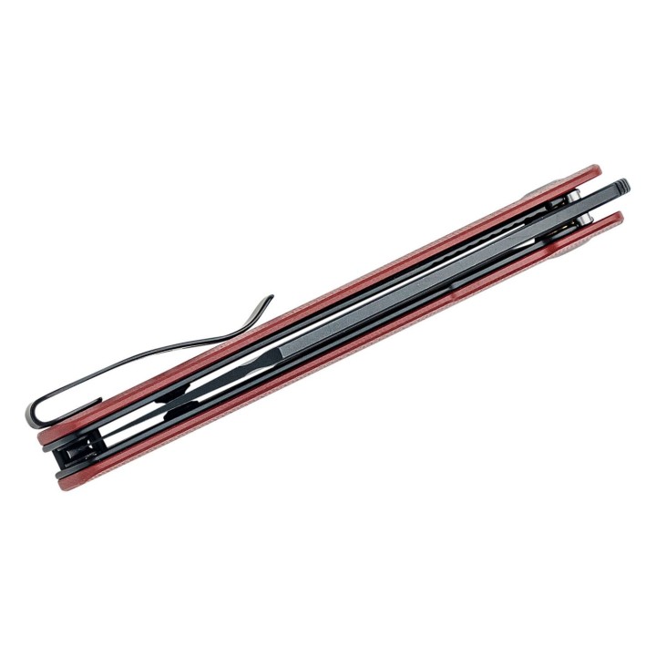 Couteau Sencut Bronte Front Burgundy Manche G10 Lame Acier 9Cr18MoV IKBS Linerlock Clip SA08D - Livraison Gratuite