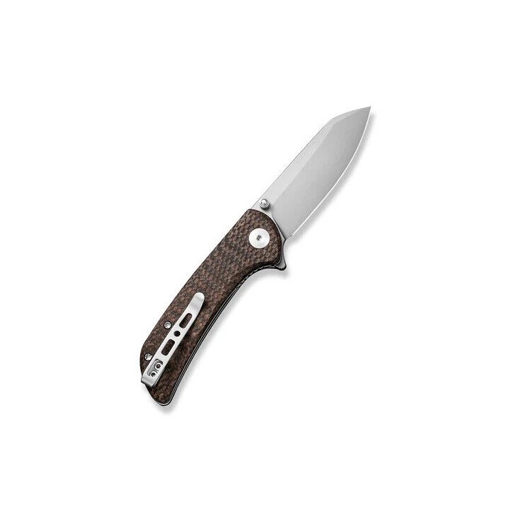 Couteau Sencut Fritch Brown Matrix Lame Acier 9Cr18MoV Manche Micarta IKBS Linerlock Clip S220143 - Livraison Gratuite