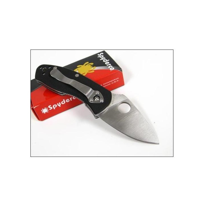 Couteau SPYDERCO AMBITIOUS Black G-10 Plain SC148GP