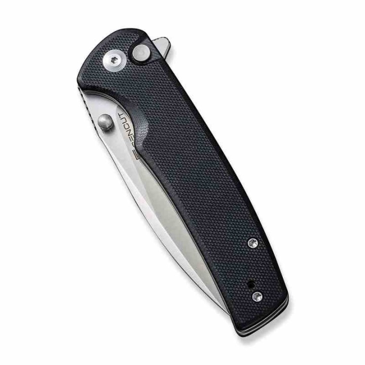 Couteau SENCUT Sachse Black Button Lock Manche G10 Lame Acier 9Cr18MoV IKBS Clip S210075 - Livraison Gratuite