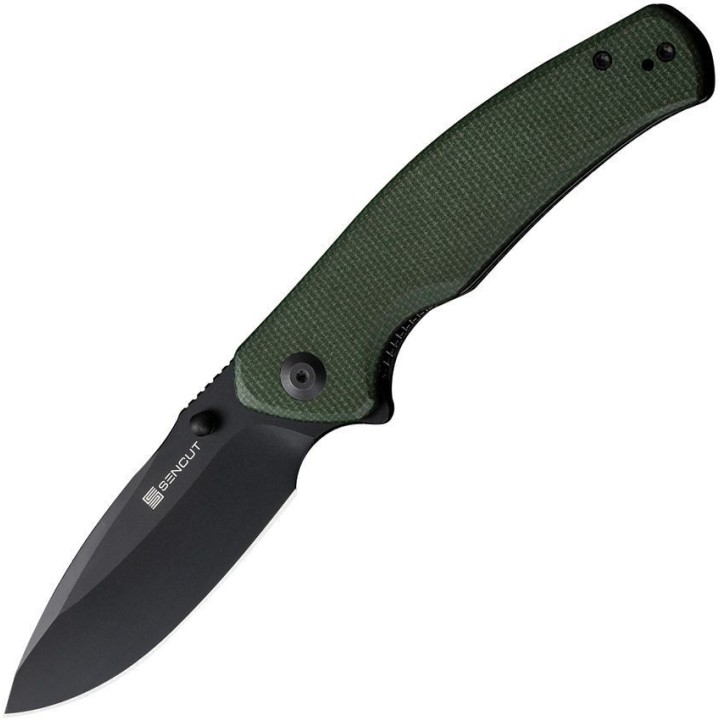 Couteau SENCUT Slashkin Green Manche Micarta Lame Acier D2 IKBS Linerlock Clip S200663 - Livraison Gratuite