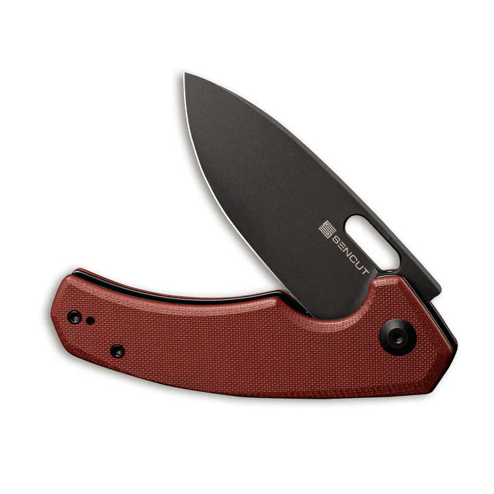 Couteau SENCUT Acumen Burgundy Manche G10 Lame Black Acier 9Cr18MoV IKBS Linerlock Clip SA06B - Livraison Gratuite