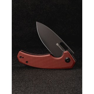 Couteau SENCUT Acumen Burgundy Manche G10 Lame Black Acier 9Cr18MoV IKBS Linerlock Clip SA06B - Livraison Gratuite