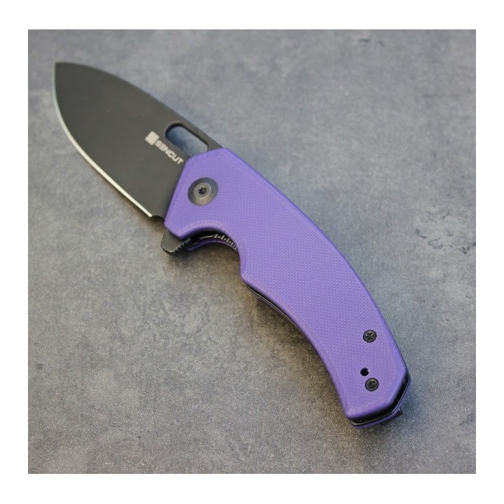 Couteau SENCUT Acumen Purple Manche G10 Lame Black Acier 9Cr18MoV IKBS Linerlock Clip SA06D - Livraison Gratuite