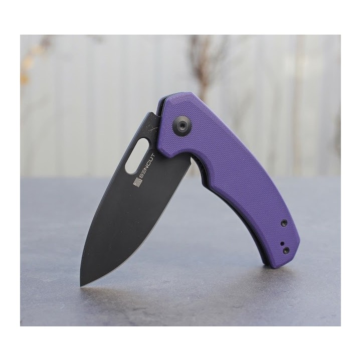 Couteau SENCUT Acumen Purple Manche G10 Lame Black Acier 9Cr18MoV IKBS Linerlock Clip SA06D - Livraison Gratuite