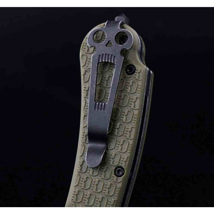 Couteau Daggerr Knives Resident Olive Manche FRN Lame Acier 8Cr14MoV Linerlock Clip DGRRSFOLBW - Livraison Gratuite