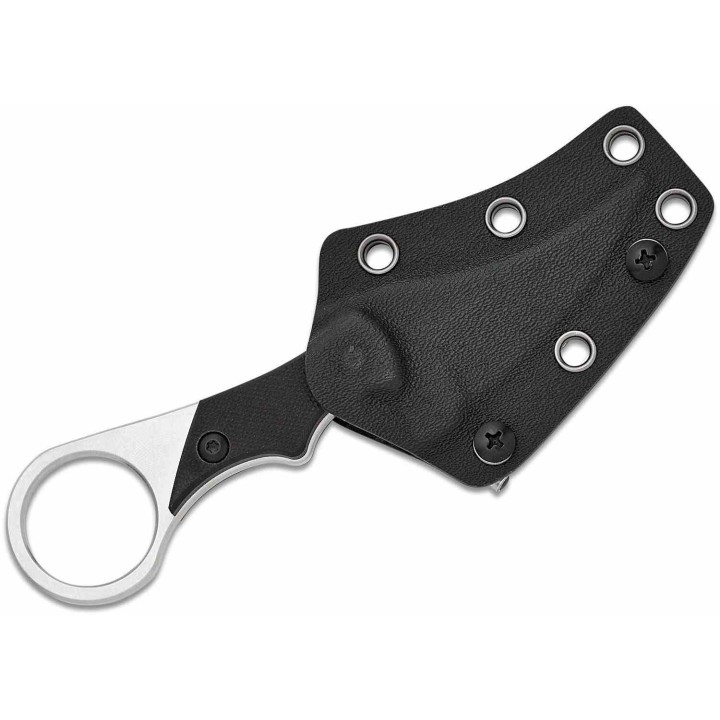 Couteau Mantis Sabot I Karambit 154CM Satin Trailing Point Blade Black G10 Handles Kydex Sheath MAN8301 - Livraison Gratuite