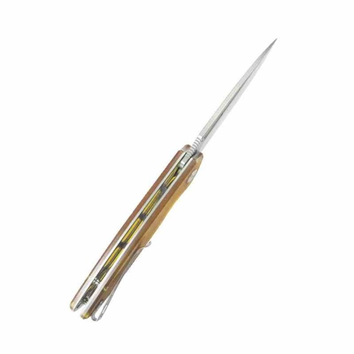 Couteau Kubey Tityus Ultem Lame Acier D2 Bead Blast Manche Yellow IKBS Linerlock Clip KUB322L - Livraison Gratuite