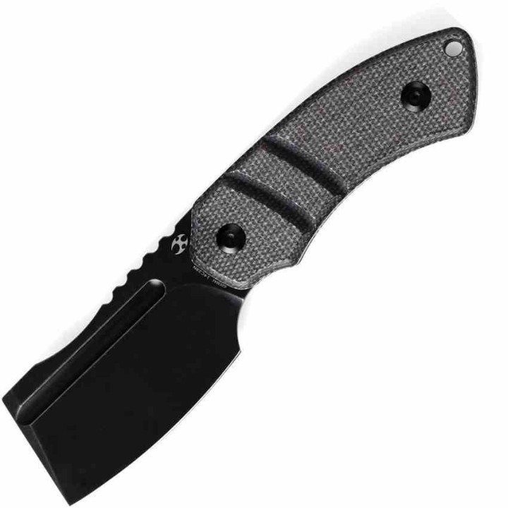 Couteau Kansept Korvid S Lame Acier 14C28N Black Cleaver Manche Micarta Etui Kydex KG2030A1 - Livraison Gratuite