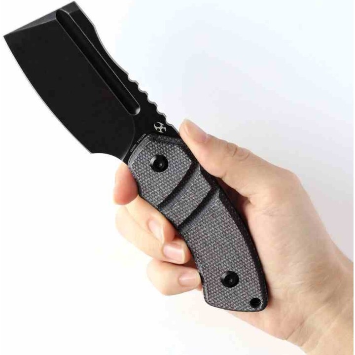 Couteau Kansept Korvid S Lame Acier 14C28N Black Cleaver Manche Micarta Etui Kydex KG2030A1 - Livraison Gratuite
