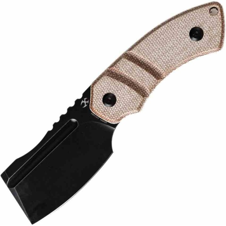 Couteau Kansept Korvid S Lame Acier 14C28N Black Cleaver Manche Brown Micarta Etui Kydex KG2030A4 - Livraison Gratuite