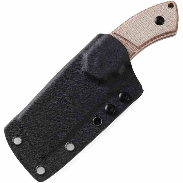 Couteau Kansept Korvid S Lame Acier 14C28N Black Cleaver Manche Brown Micarta Etui Kydex KG2030A4 - Livraison Gratuite