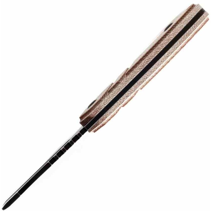 Couteau Kansept Korvid S Lame Acier 14C28N Black Cleaver Manche Brown Micarta Etui Kydex KG2030A4 - Livraison Gratuite