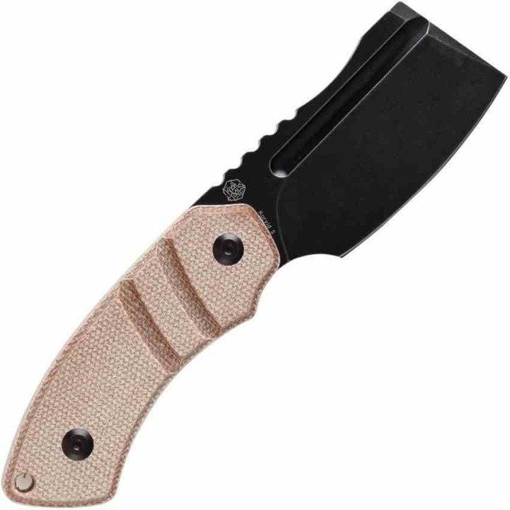 Couteau Kansept Korvid S Lame Acier 14C28N Black Cleaver Manche Brown Micarta Etui Kydex KG2030A4 - Livraison Gratuite