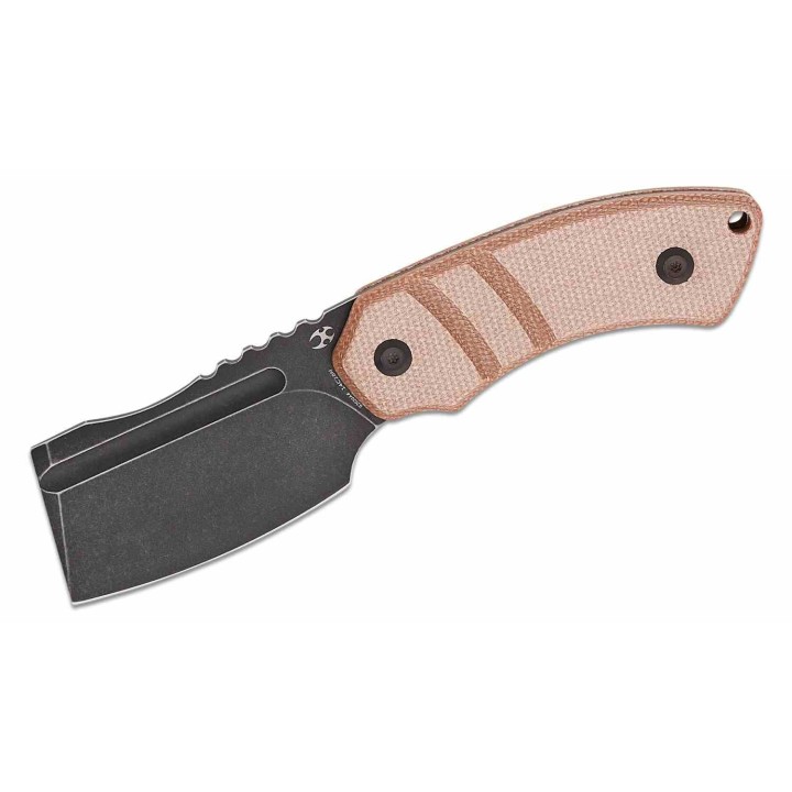 Couteau Kansept Korvid S Lame Acier 14C28N Black Cleaver Manche Brown Micarta Etui Kydex KG2030A4 - Livraison Gratuite