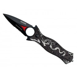 Couteau Dague Tac Force Dragon Linerlock Speed Assisted Manche Alu Kubotan TF707GY - Livraison Gratuite