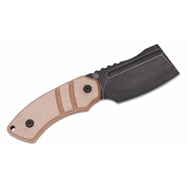 Couteau Kansept Korvid S Lame Acier 14C28N Black Cleaver Manche Brown Micarta Etui Kydex KG2030A4 - Livraison Gratuite