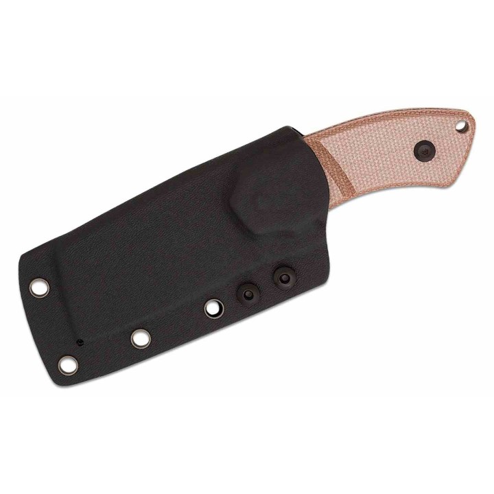 Couteau Kansept Korvid S Lame Acier 14C28N Black Cleaver Manche Brown Micarta Etui Kydex KG2030A4 - Livraison Gratuite