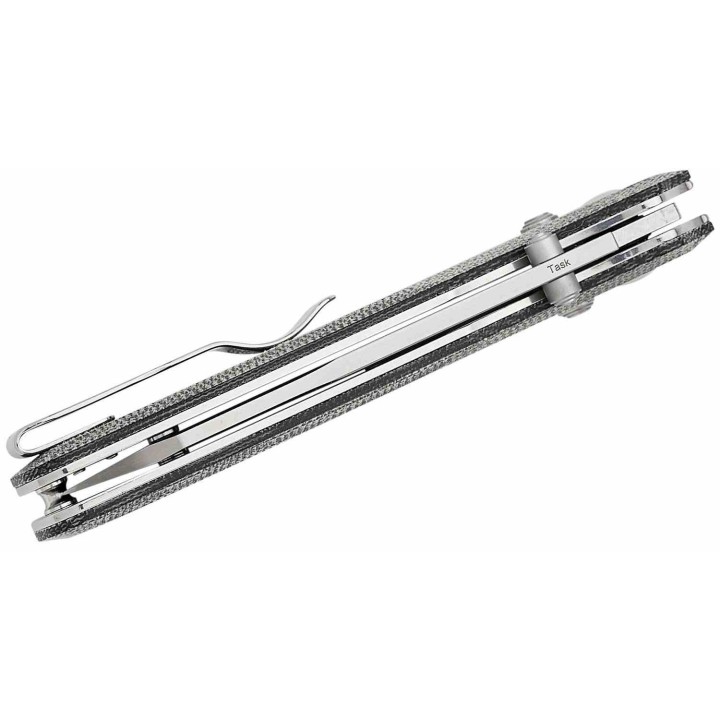 Couteau Kizer Task Clutch Lock Lame Acier 154CM SW Reverse Tanto Manche Micarta Handles IKBS Clip KIV3641C1 - Livraison Gratuite