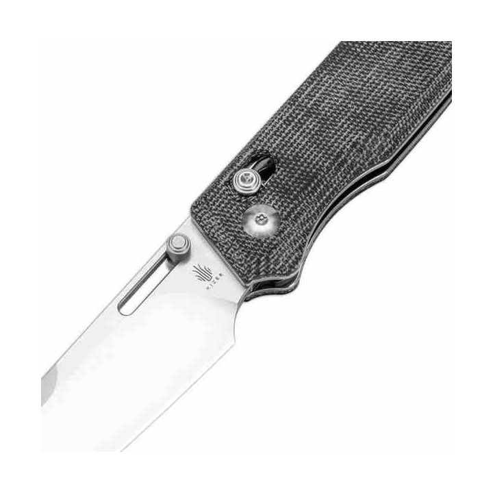 Couteau Kizer Task Clutch Lock Lame Acier 154CM SW Reverse Tanto Manche Micarta Handles IKBS Clip KIV3641C1 - Livraison Gratuite