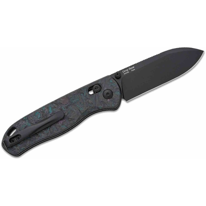 Couteau Kizer Drop Bear Lame Acier S35VN Black Manche Dark Blue FatCarbon AXIS Lock IKBS Clip KI3619A4 - Livraison Gratuite