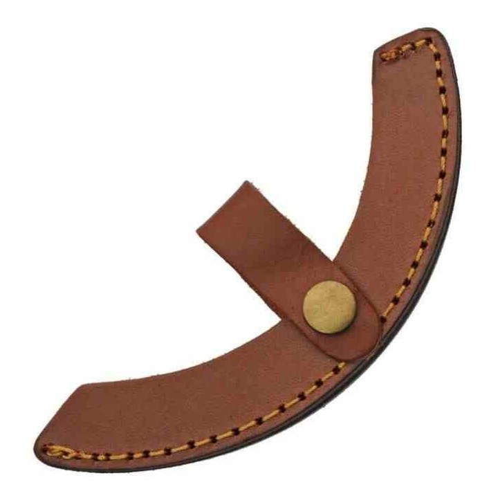 Couteau D'esquimau Ulu Inuit Lame Acier Inox Manche Bois Etui Cuir PA8026 - Livraison Gratuite