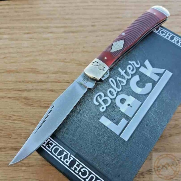 Couteau Rough Ryder Trapper Bolster Lock Manche Os Lame Acier 440 Clip Point RR1960 - Livraison Gratuite